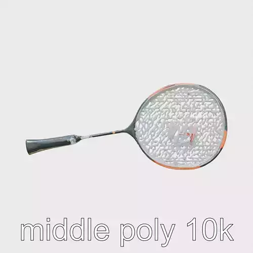Light Aluminum Frame Badminton Racket for Fast Play Low-poly 3D model