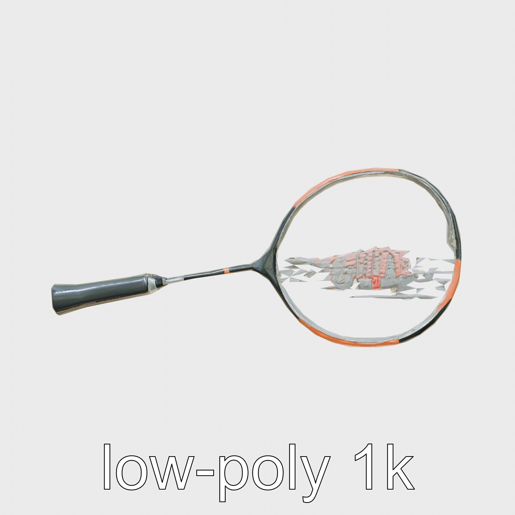 Light Aluminum Frame Badminton Racket for Fast Play Low-poly 3D model_29