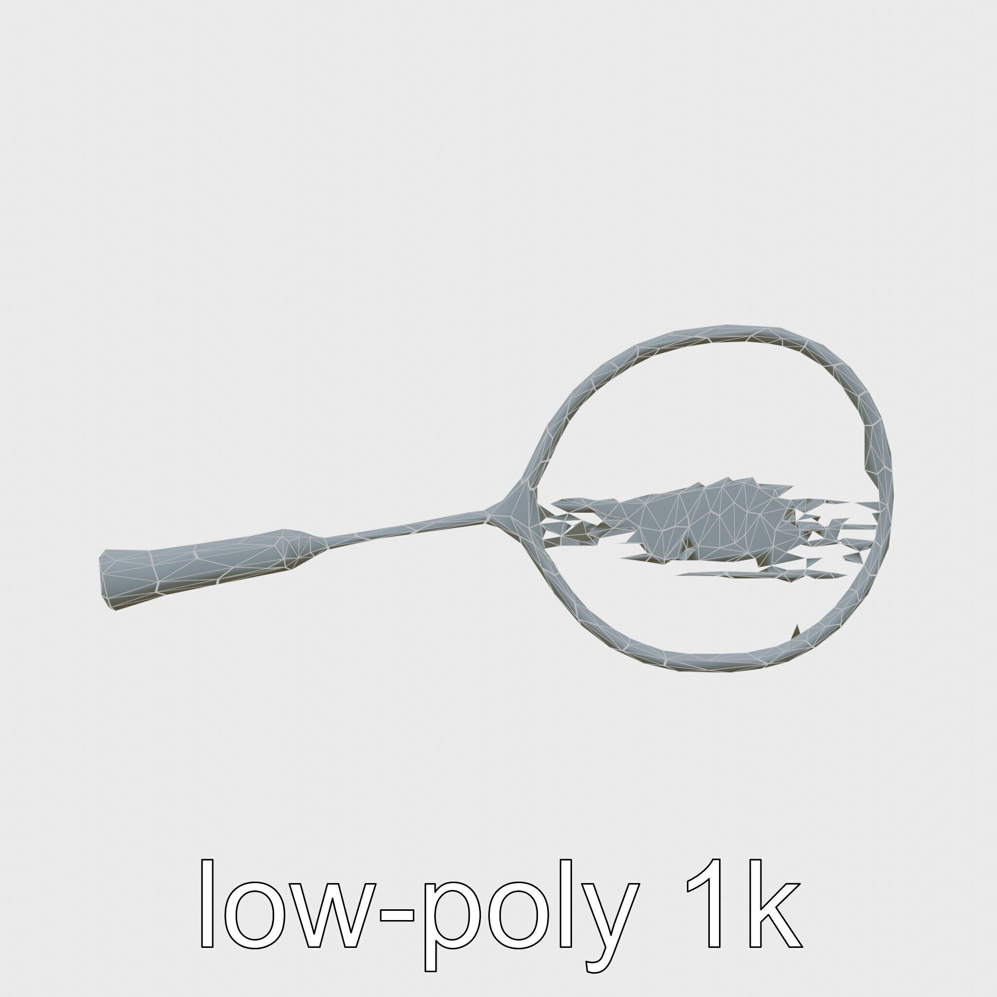Light Aluminum Frame Badminton Racket for Fast Play Low-poly 3D model_33