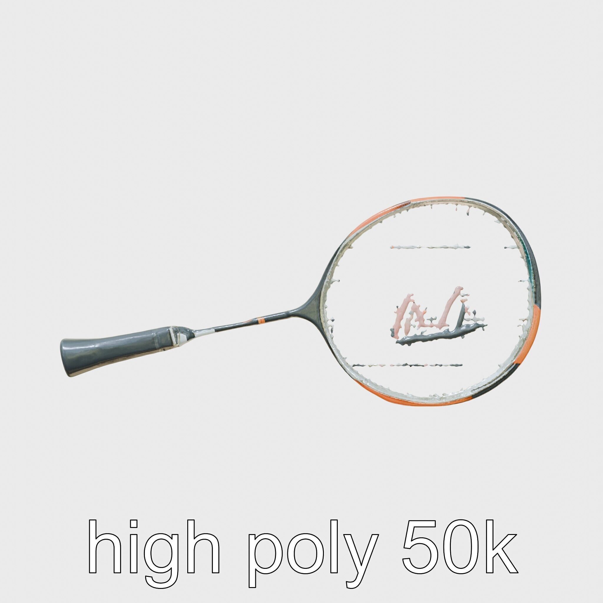 Light Aluminum Frame Badminton Racket for Fast Play Low-poly 3D model_19