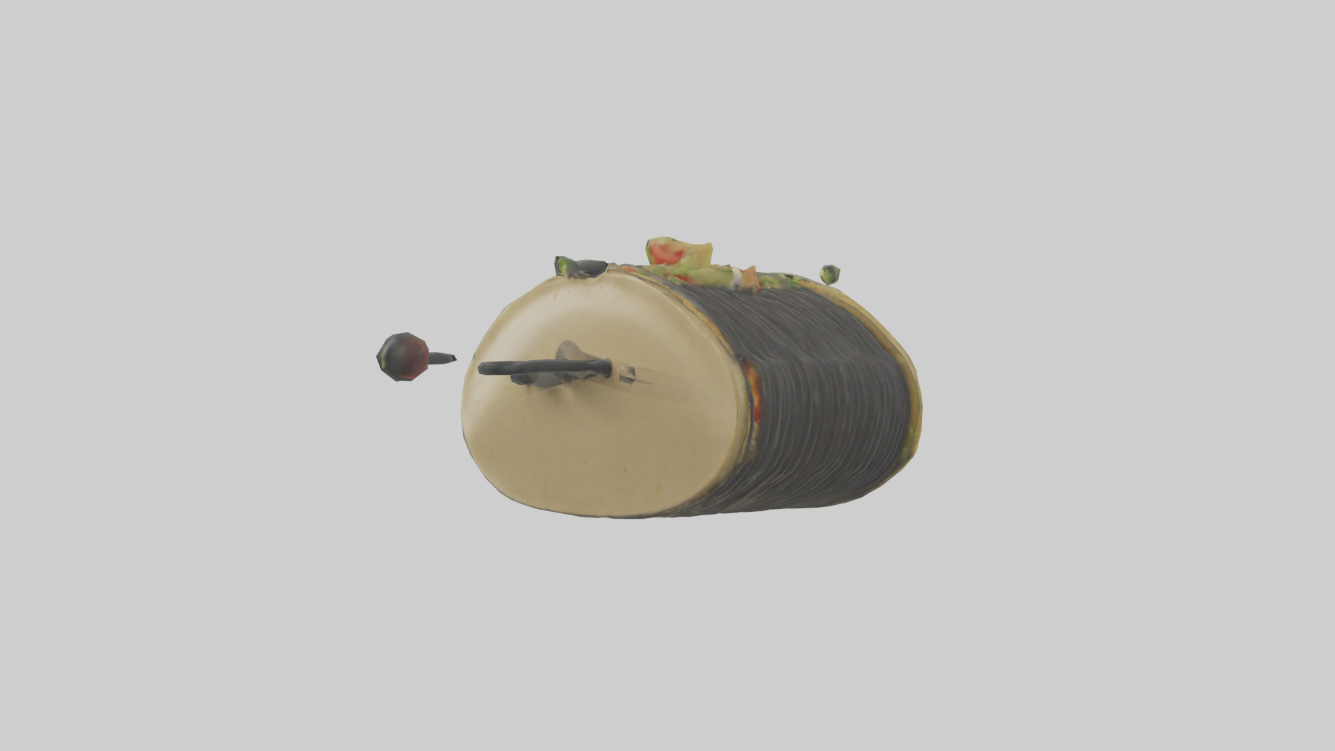 Hard shell taco model Low-poly 3D model_1