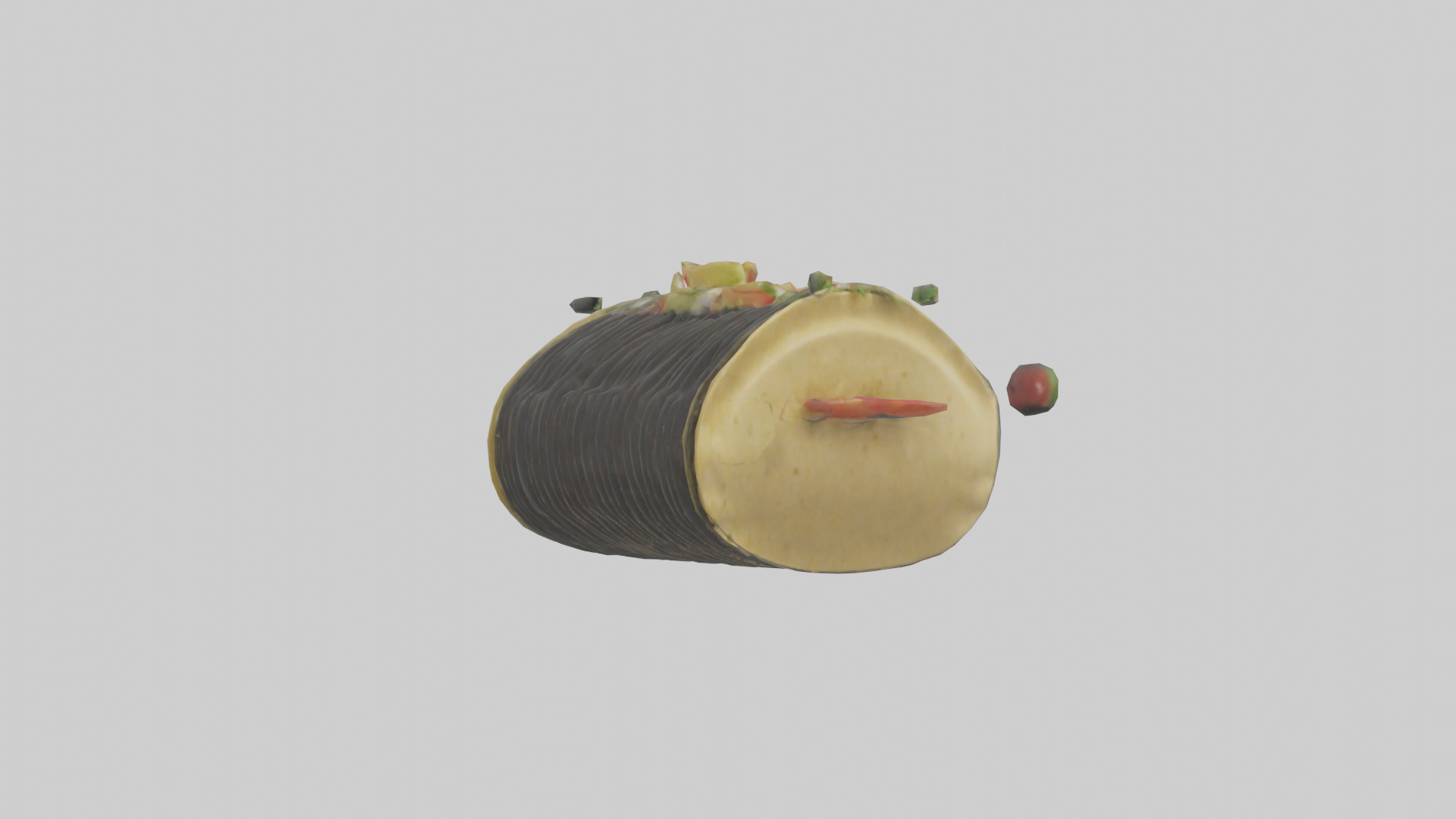 Hard shell taco model Low-poly 3D model_2