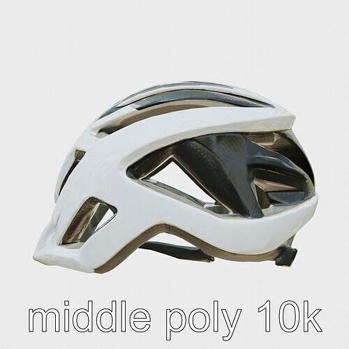 Aerodynamic Cycling Helmet Model with Air Resistance Reduction Low-poly 3D model