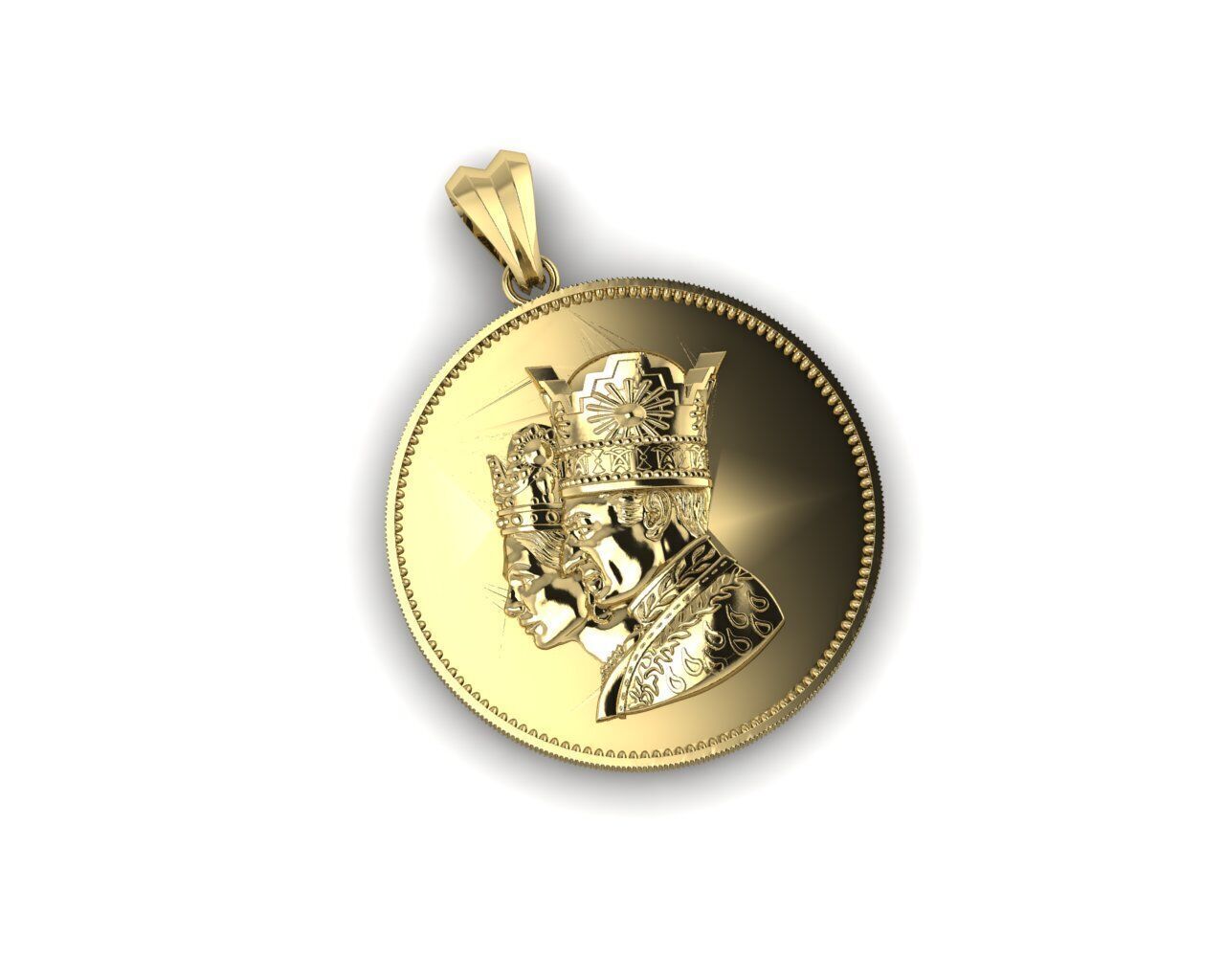 Shah and Farah Pahlavi Medal 3D print model_1