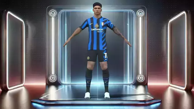 3D Rigged Joaquin Correa Inter Milan 2025 Low-poly 3D model
