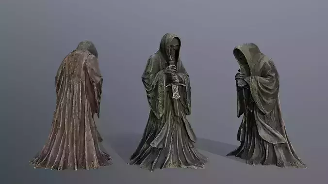 Dark statue Low-poly 3D model