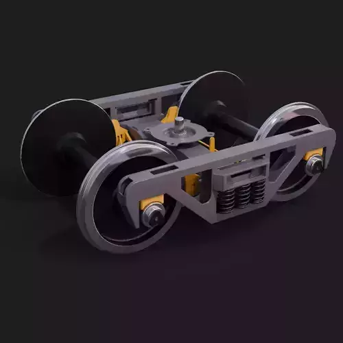 rail truck bogie or railroad wheel truck 3d model