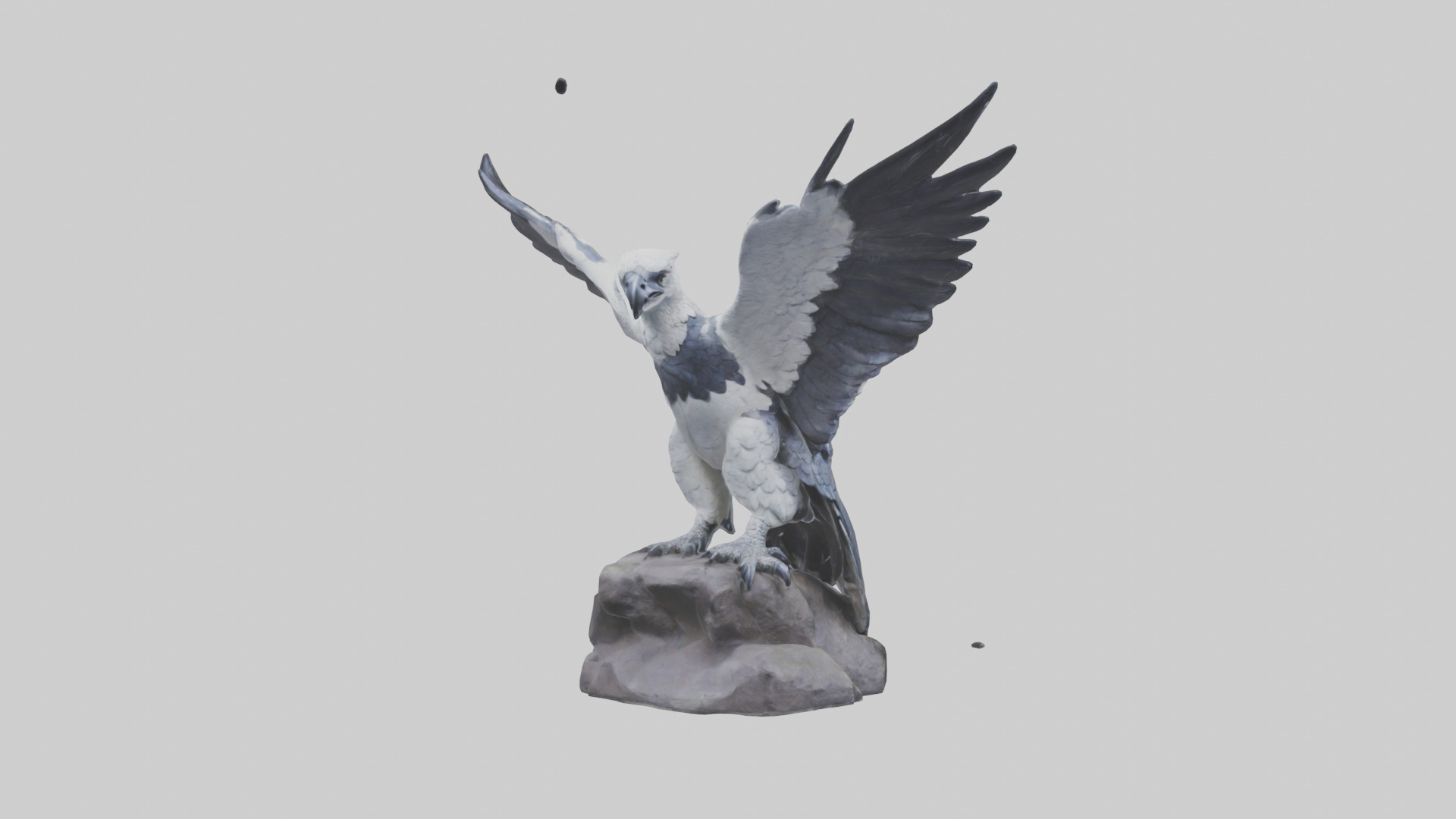 Harpy Eagle statue model Low-poly 3D model_2