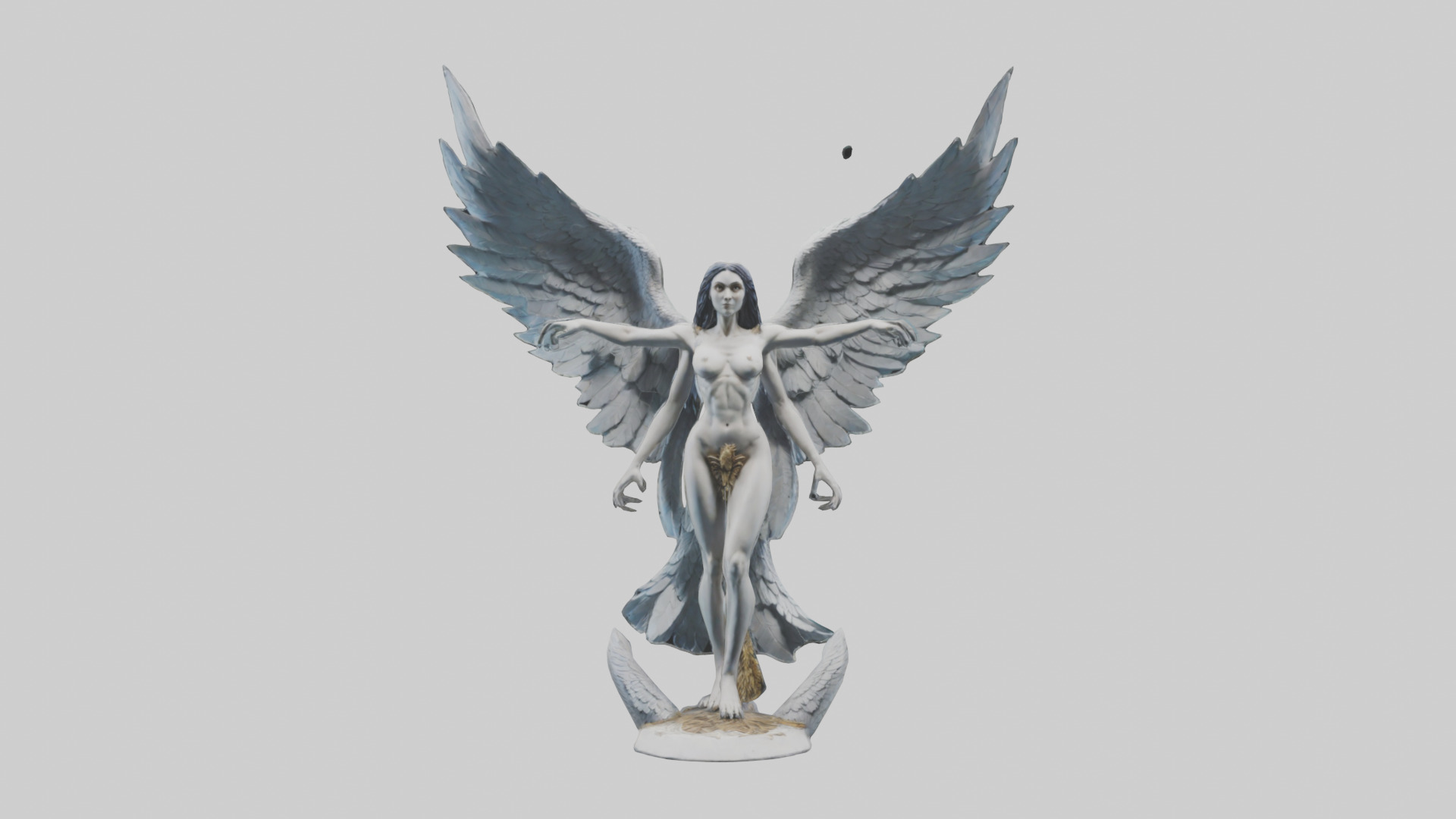 Harpy statue model Low-poly 3D model_9