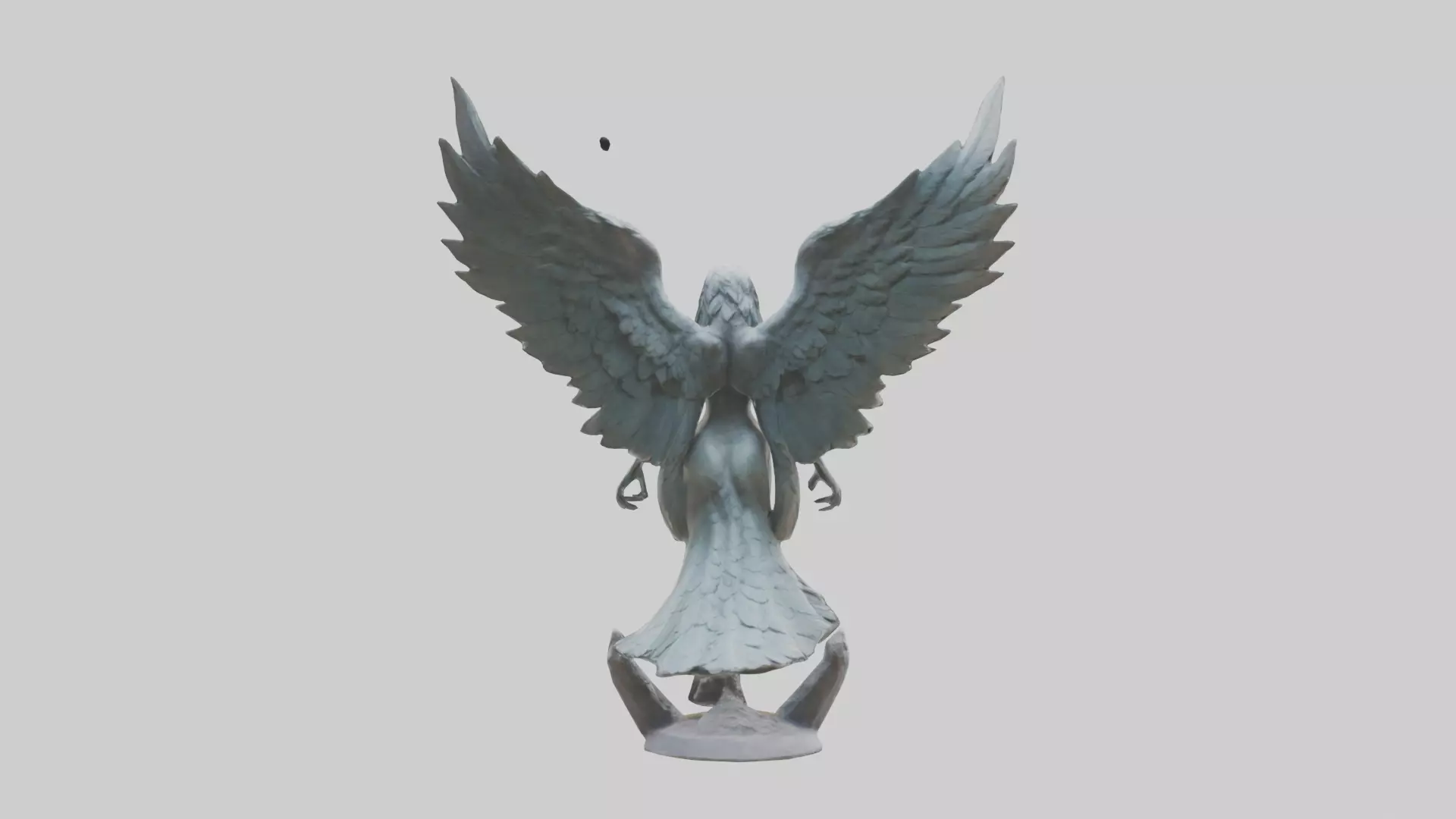 Harpy statue model Low-poly 3D model_0