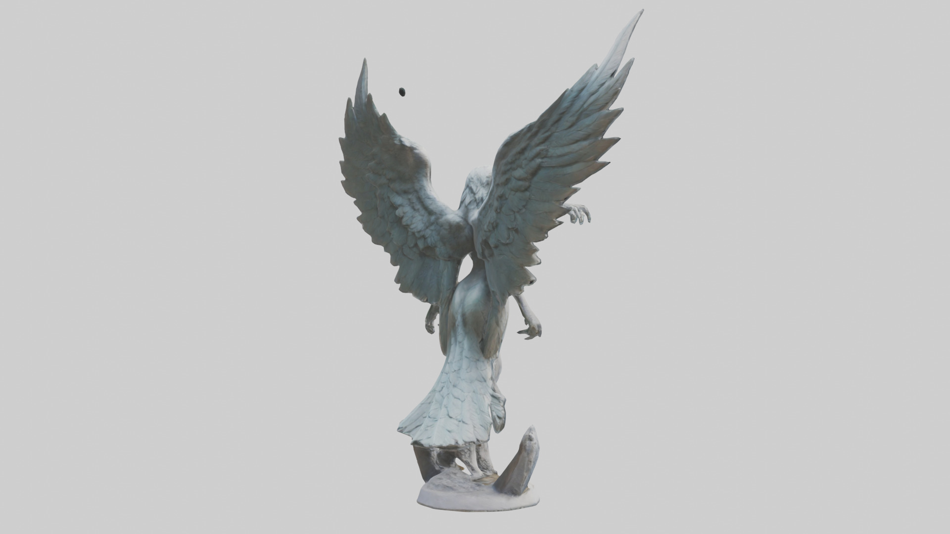 Harpy statue model Low-poly 3D model_2