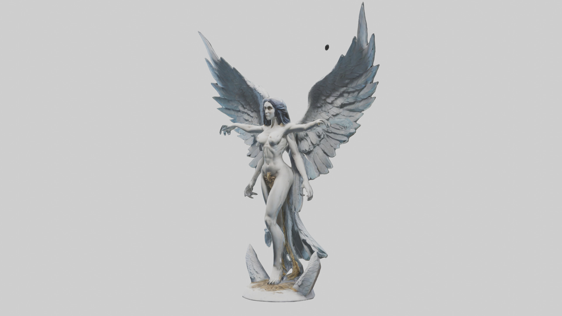 Harpy statue model Low-poly 3D model_10