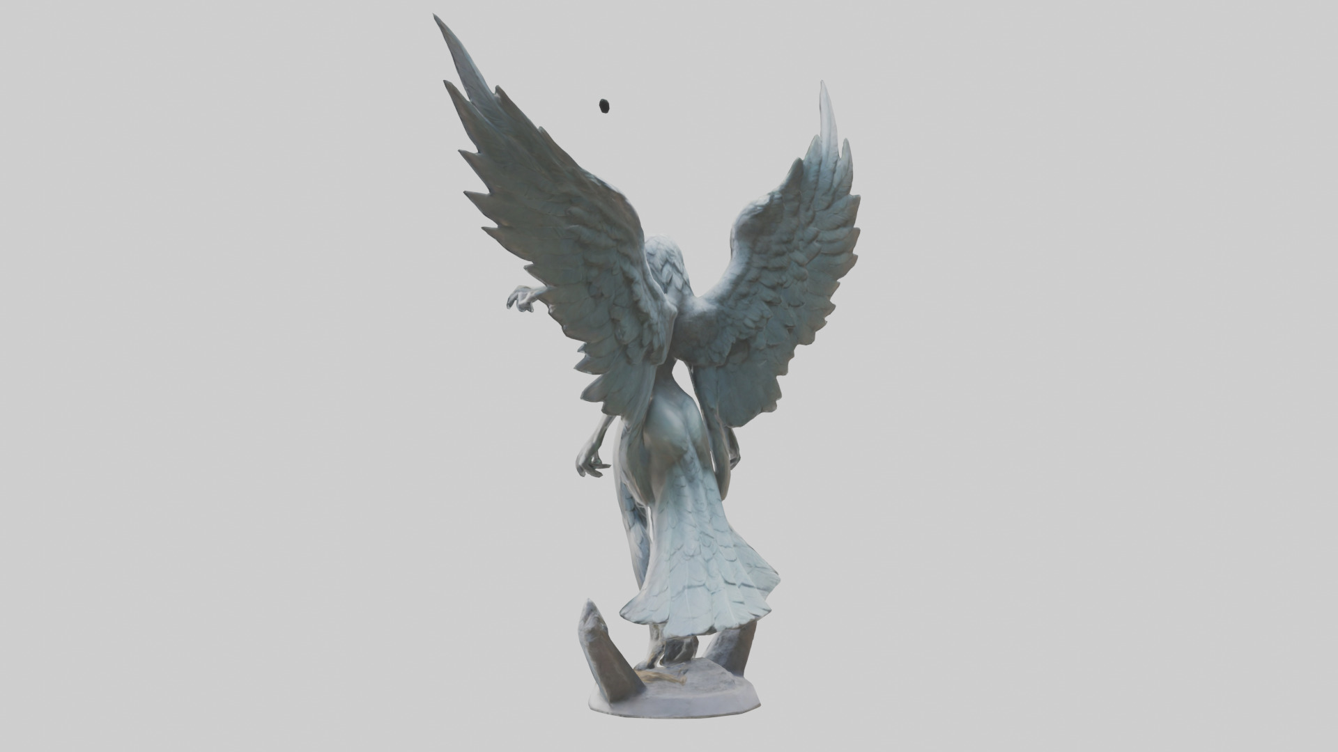 Harpy statue model Low-poly 3D model_1