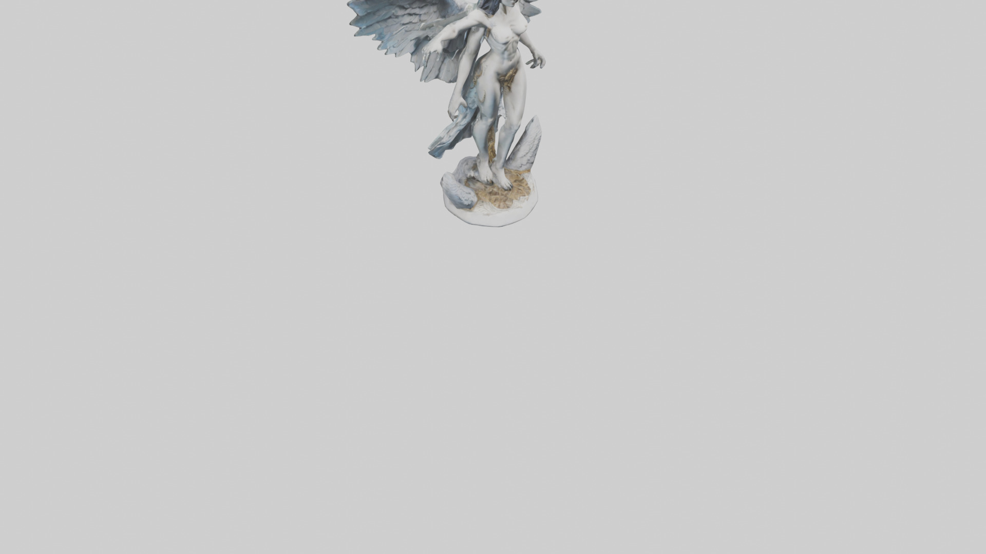 Harpy statue model Low-poly 3D model_6