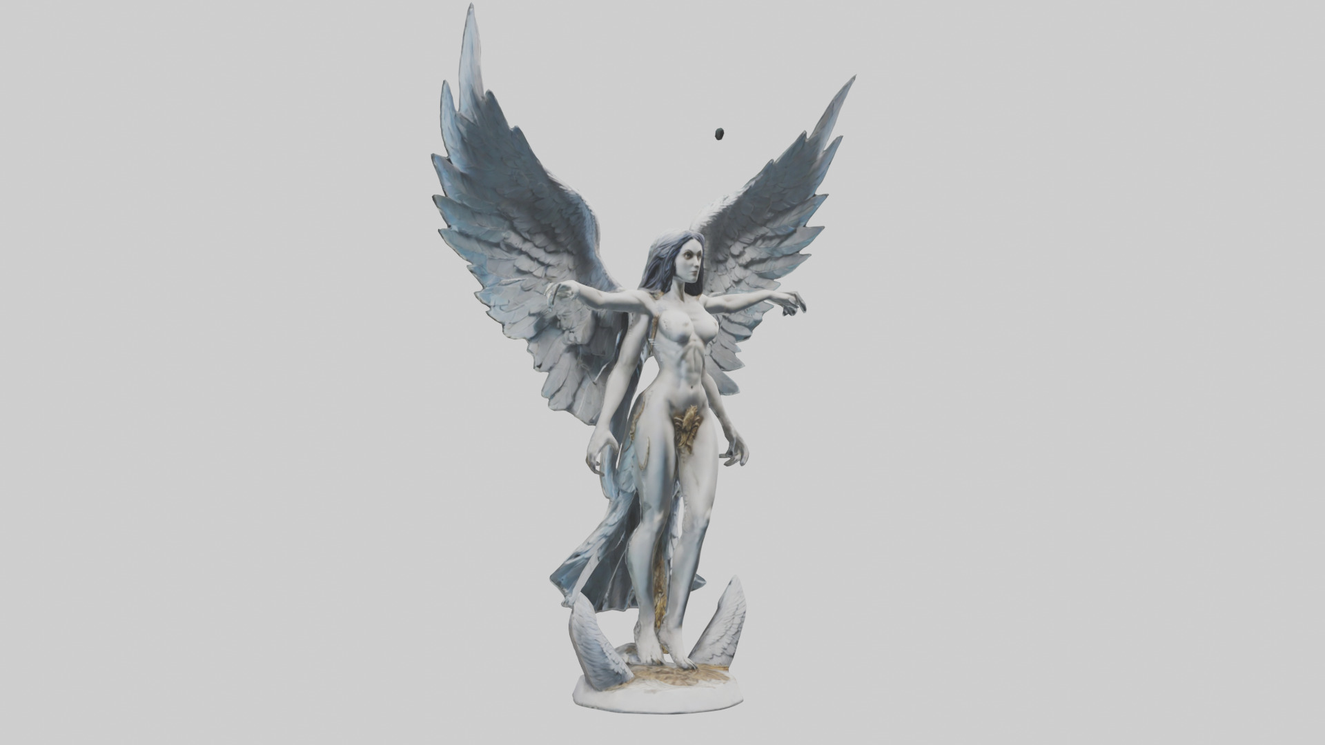 Harpy statue model Low-poly 3D model_7