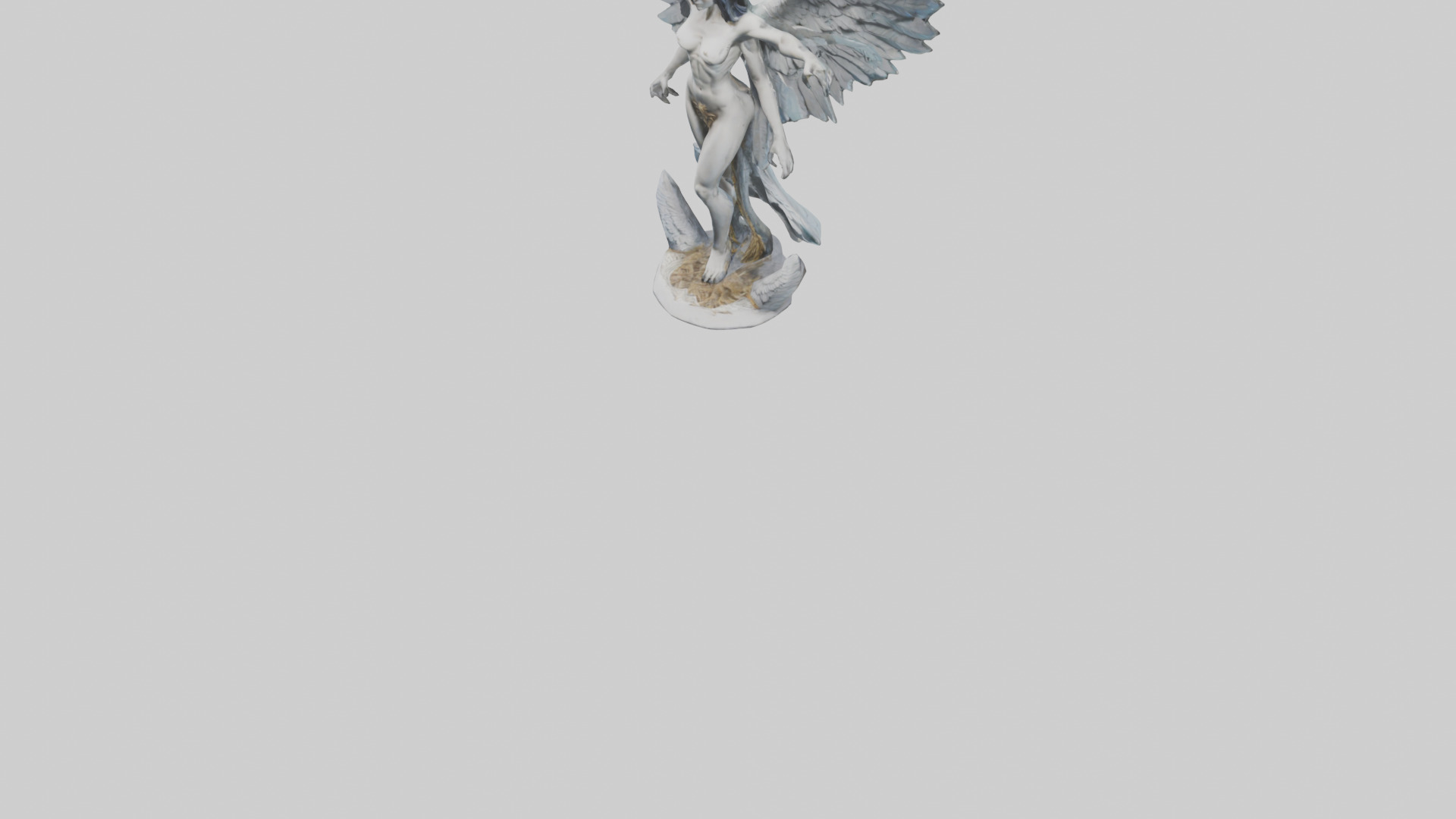 Harpy statue model Low-poly 3D model_5