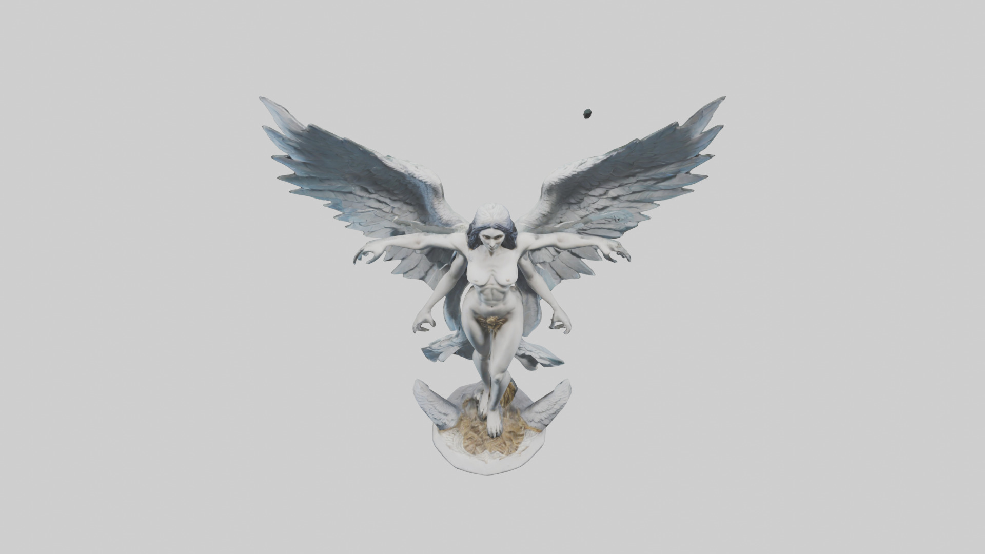 Harpy statue model Low-poly 3D model_16