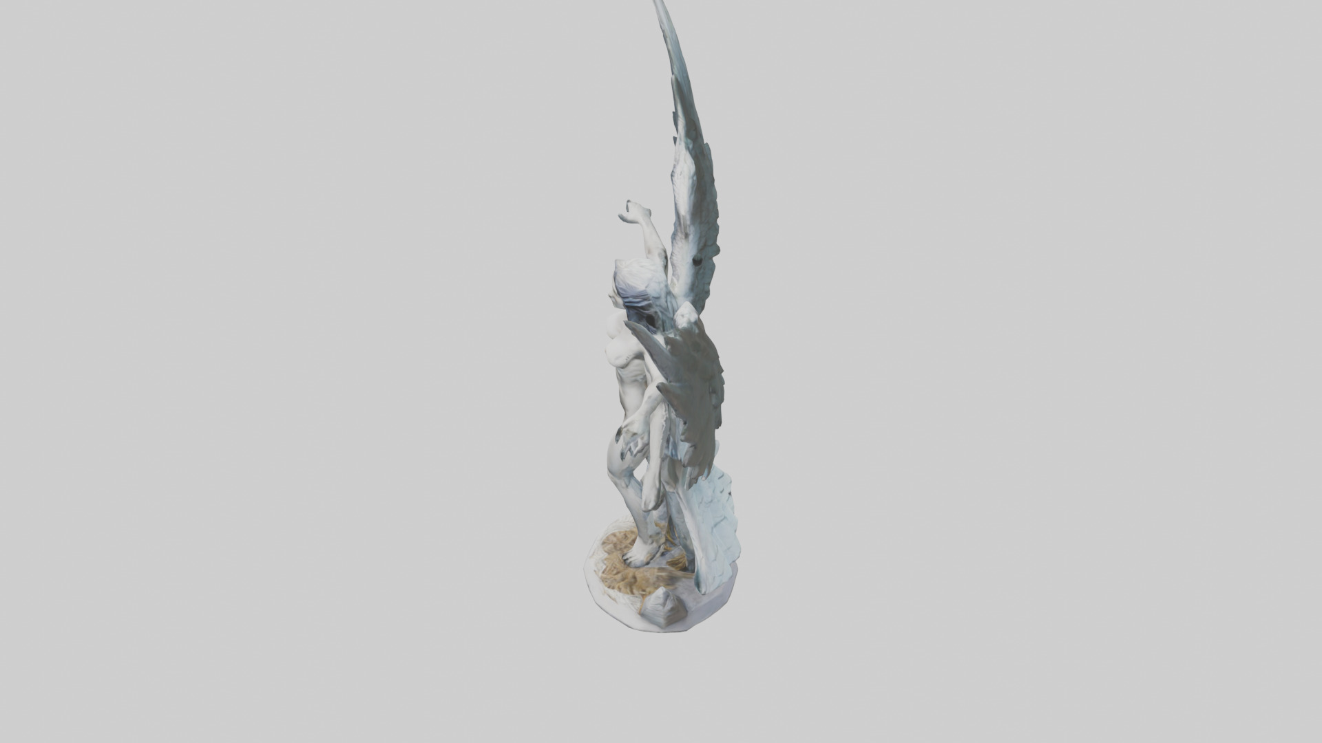 Harpy statue model Low-poly 3D model_17