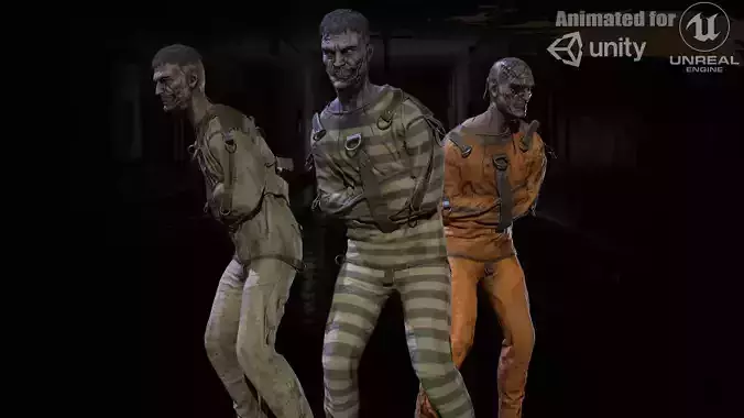 Zombie Patient Low-poly 3D model