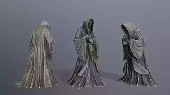 Dark statue Low-poly 3D model