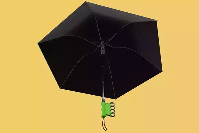 ERGONOMIC COMFORT UMBRELLA SAFE FINGER HOLE GRIP TEXTING IN RAIN 3D model