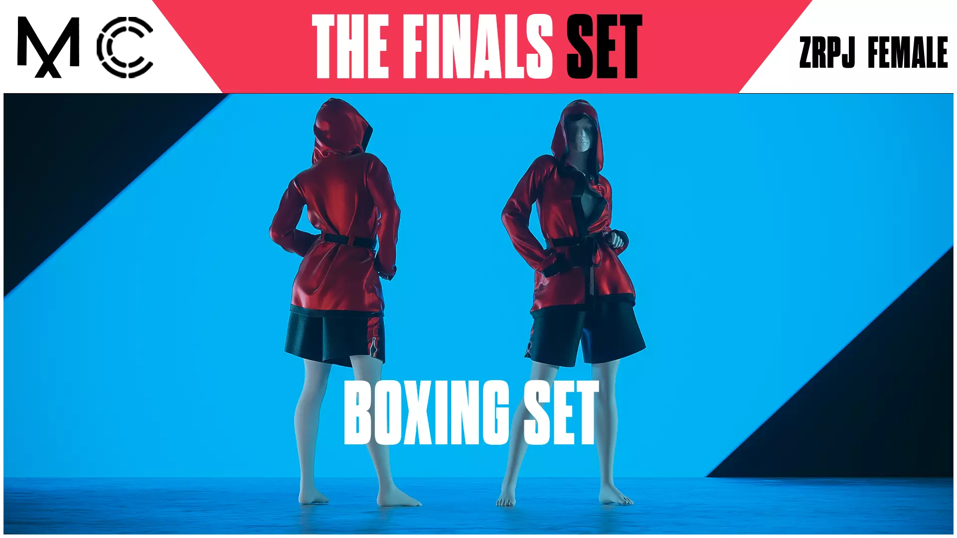 THE FINALS Boxing set  Female Clothes Outfit - Jacket Pants  3D model_0