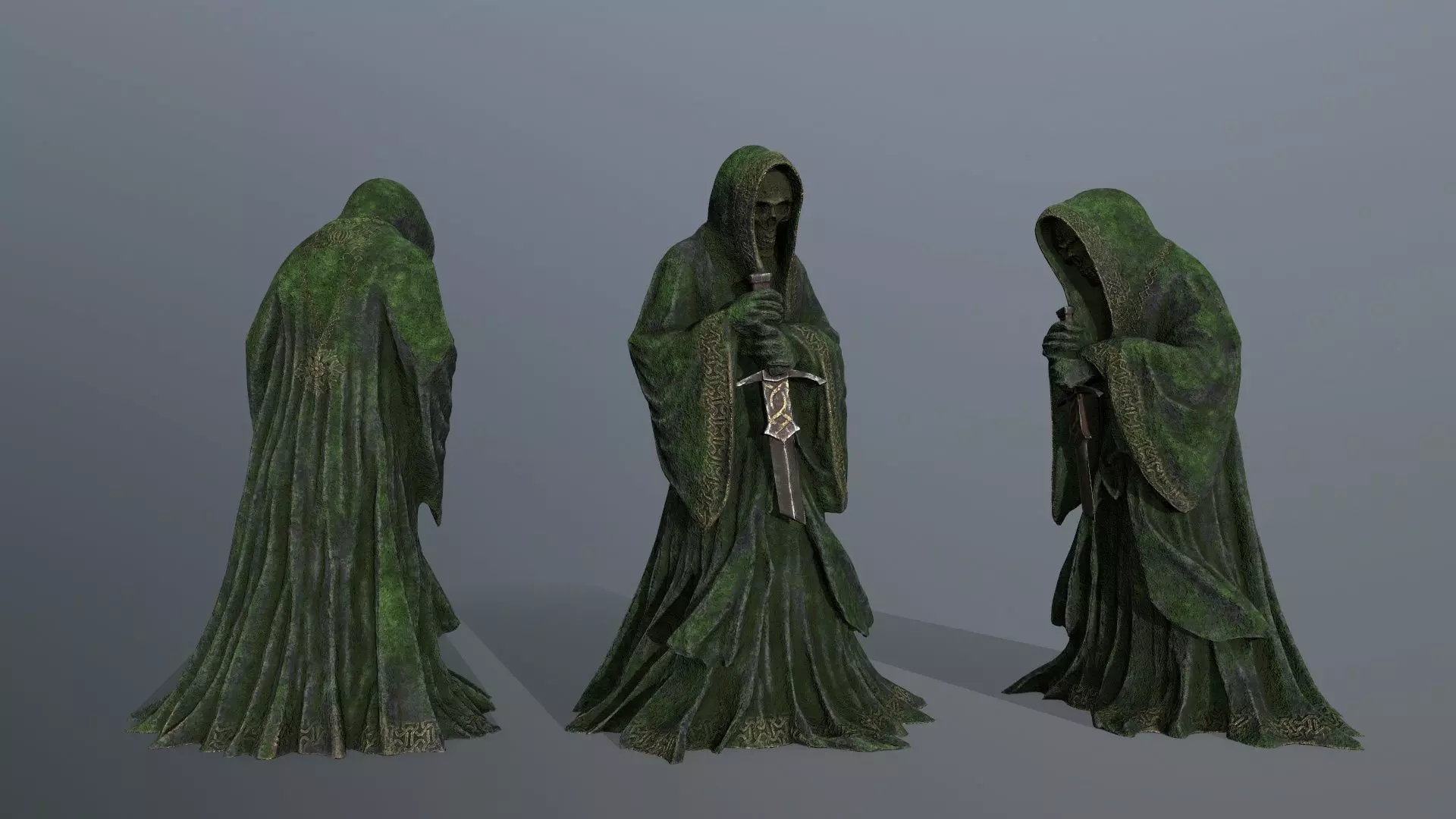 Dark statue Low-poly 3D model_0