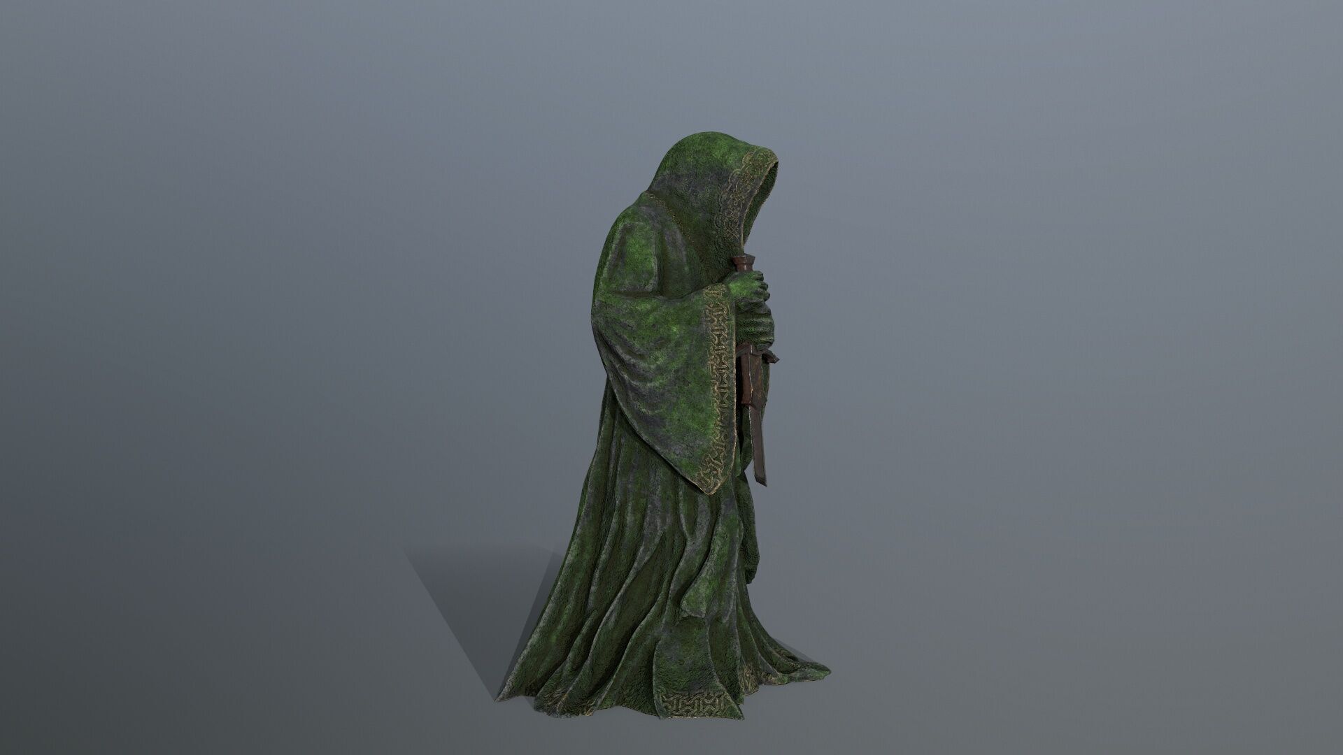 Dark statue Low-poly 3D model_10