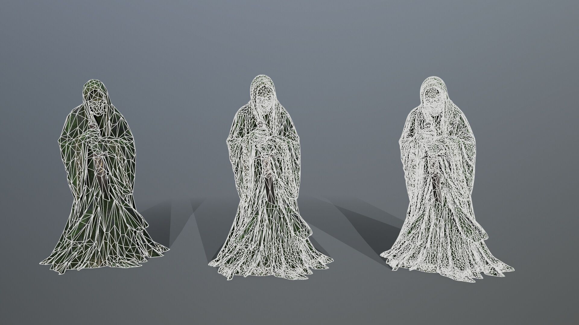 Dark statue Low-poly 3D model_14