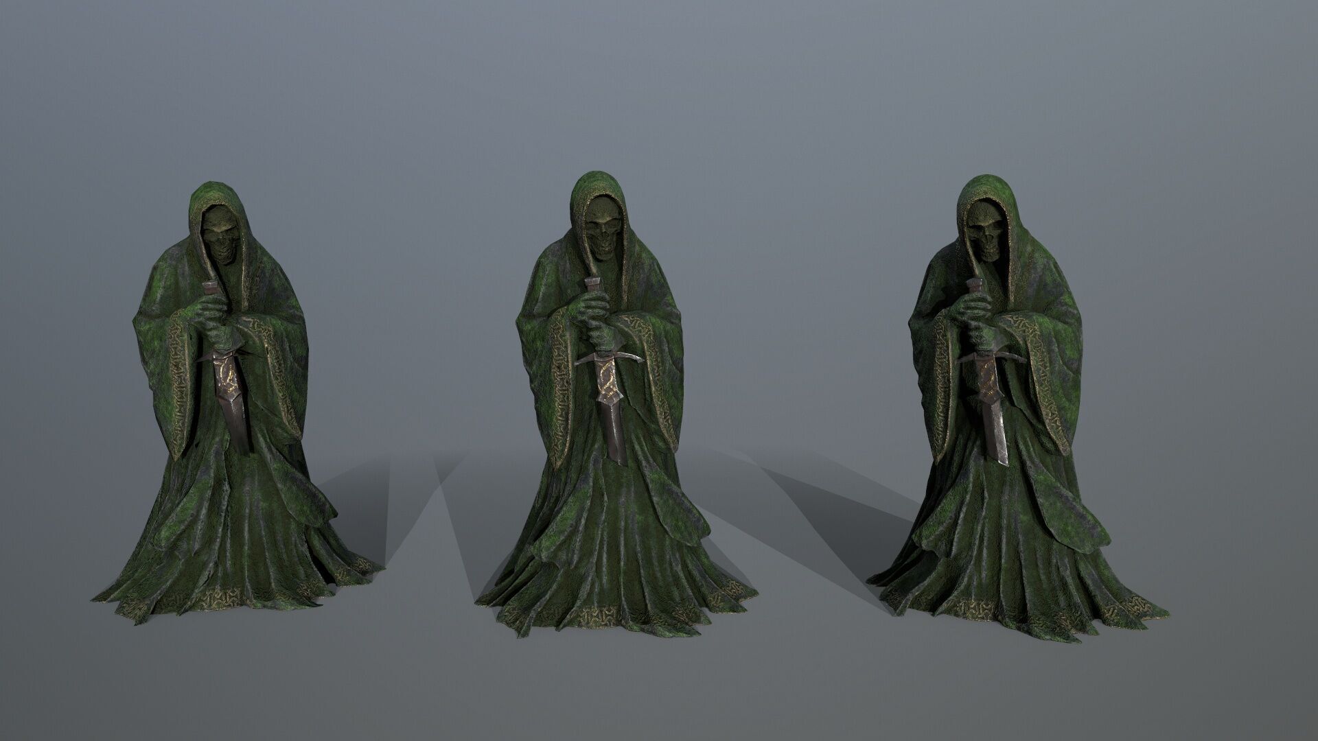 Dark statue Low-poly 3D model_13