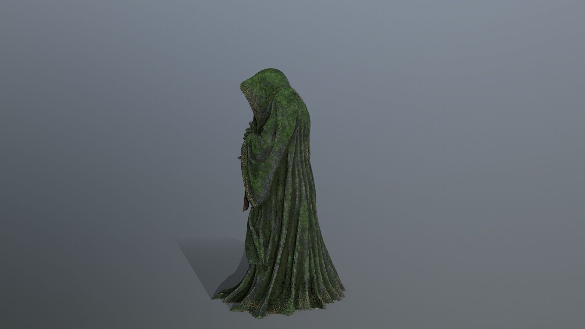 Dark statue Low-poly 3D model_6