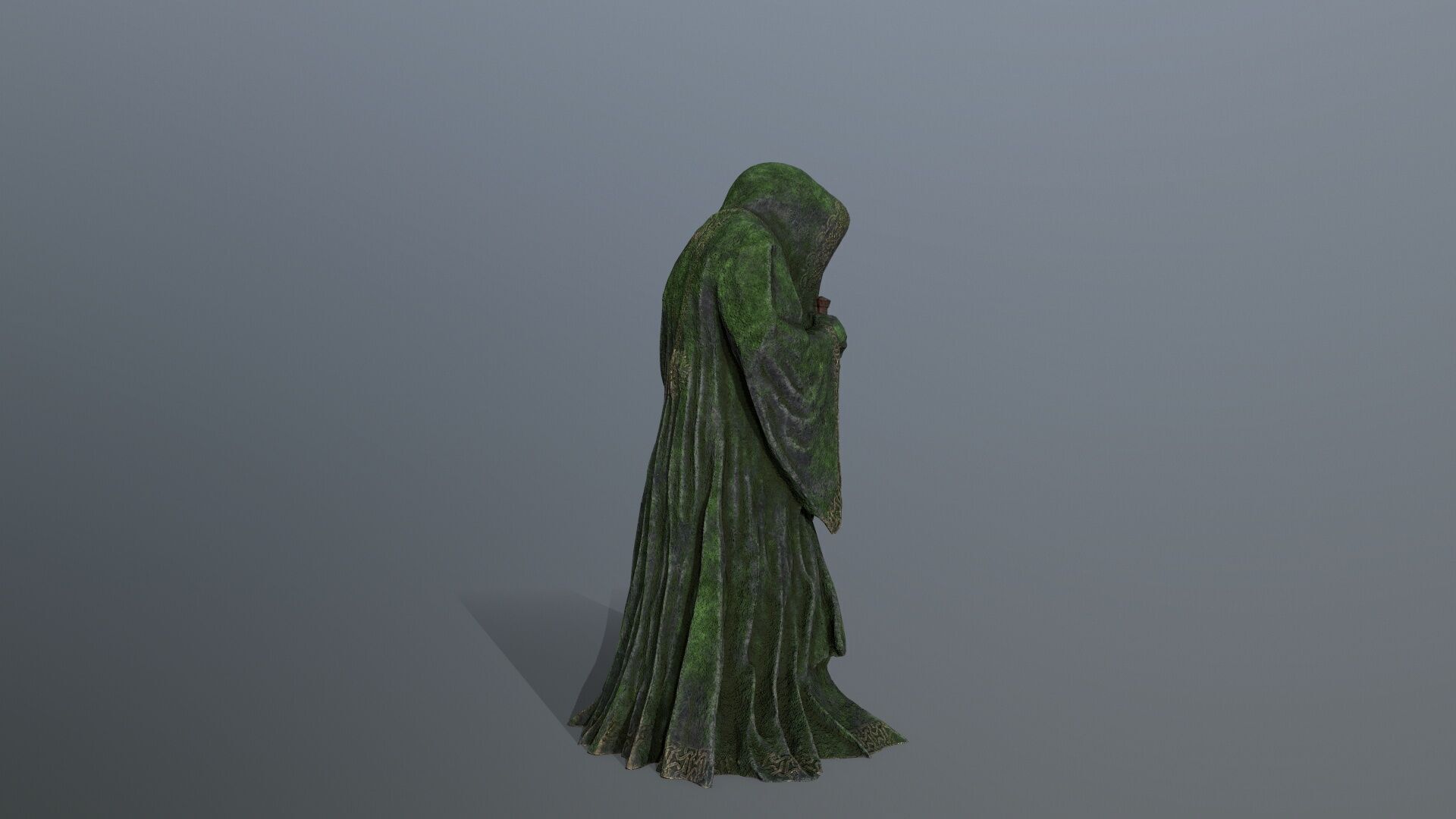 Dark statue Low-poly 3D model_9