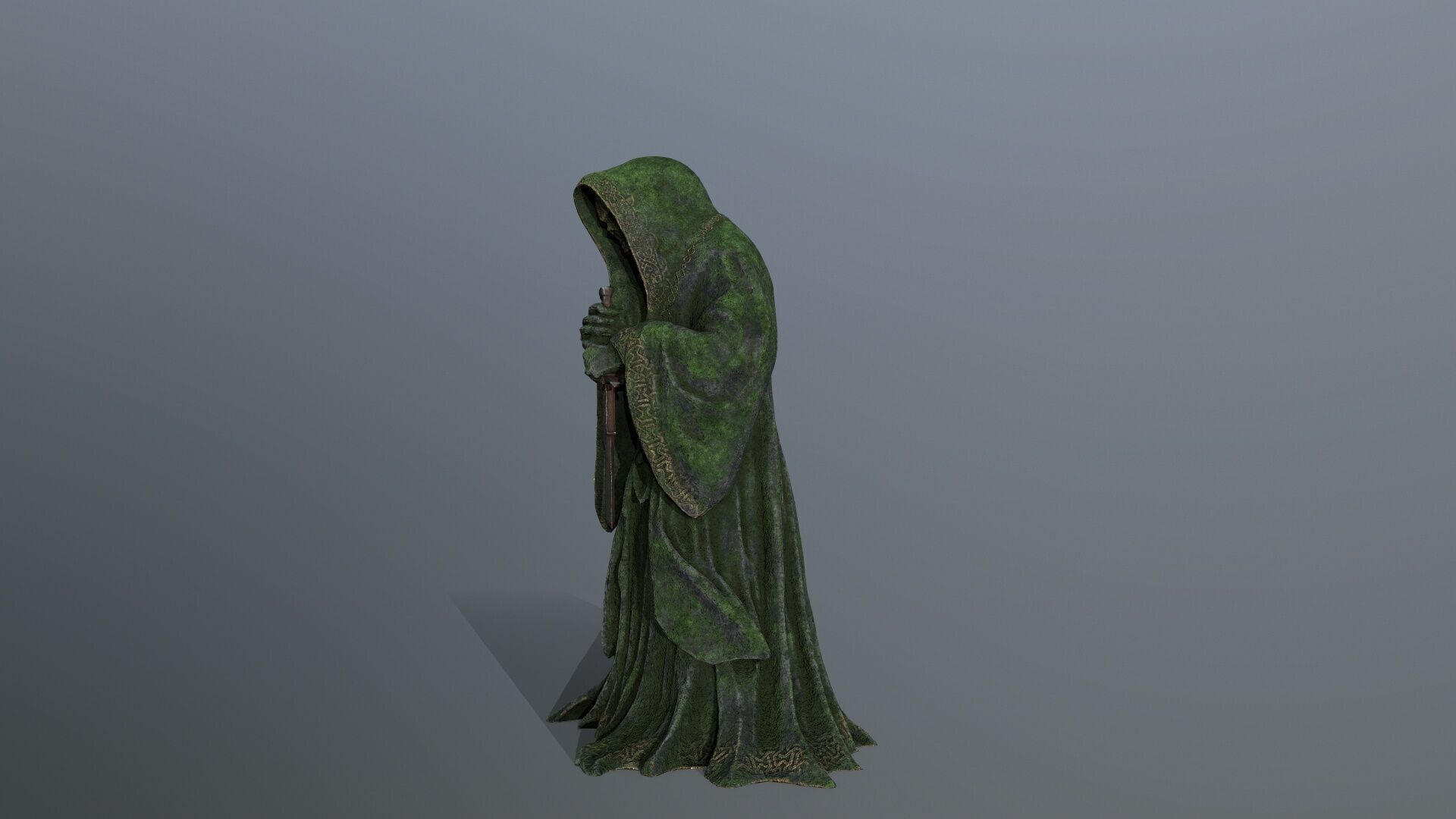 Dark statue Low-poly 3D model_5