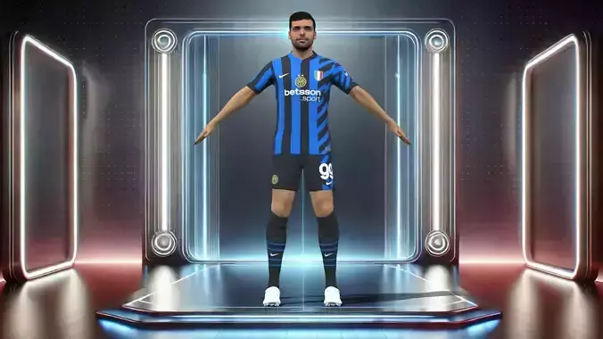 3D Rigged Mehdi Taremi Inter Milan 2025 Low-poly 3D model