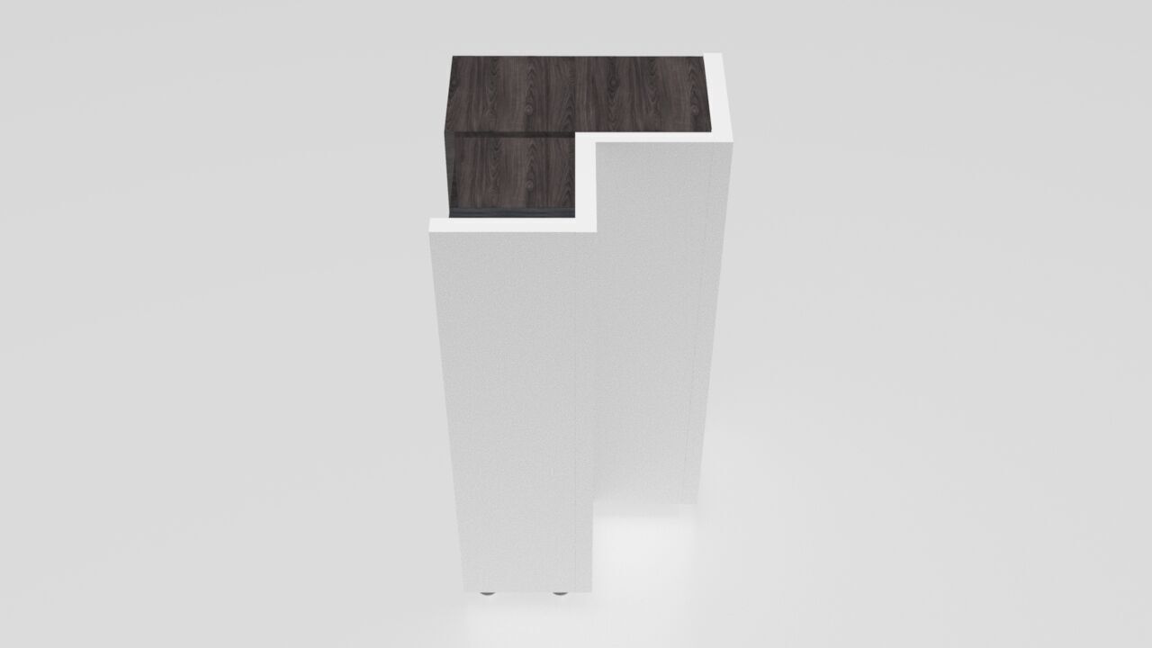 Modern Corner Bookcase 3D model_3