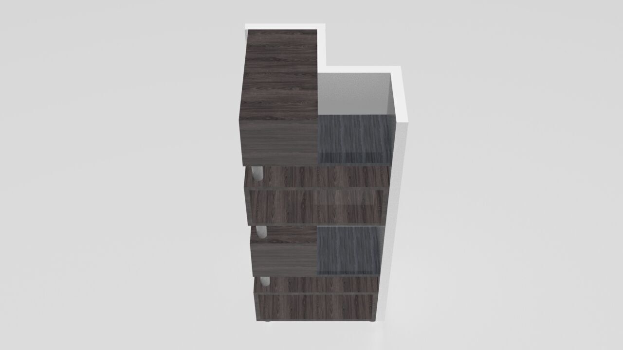 Modern Corner Bookcase 3D model_1