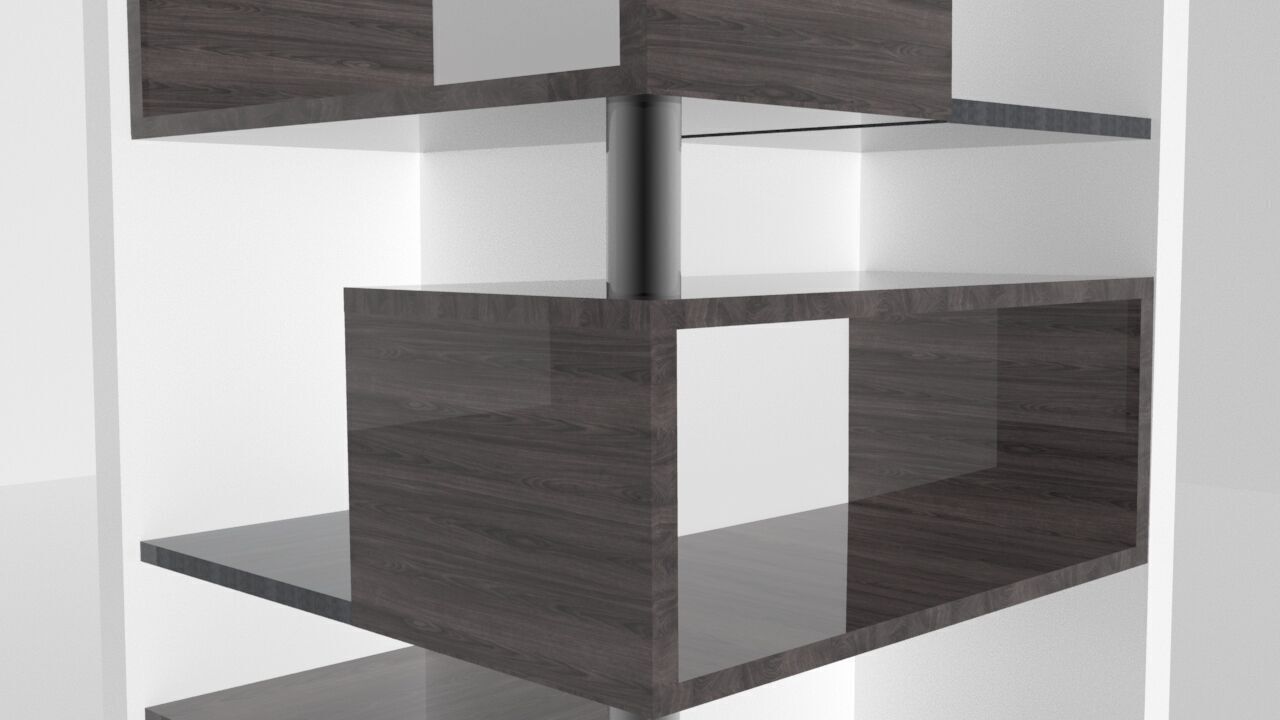 Modern Corner Bookcase 3D model_21