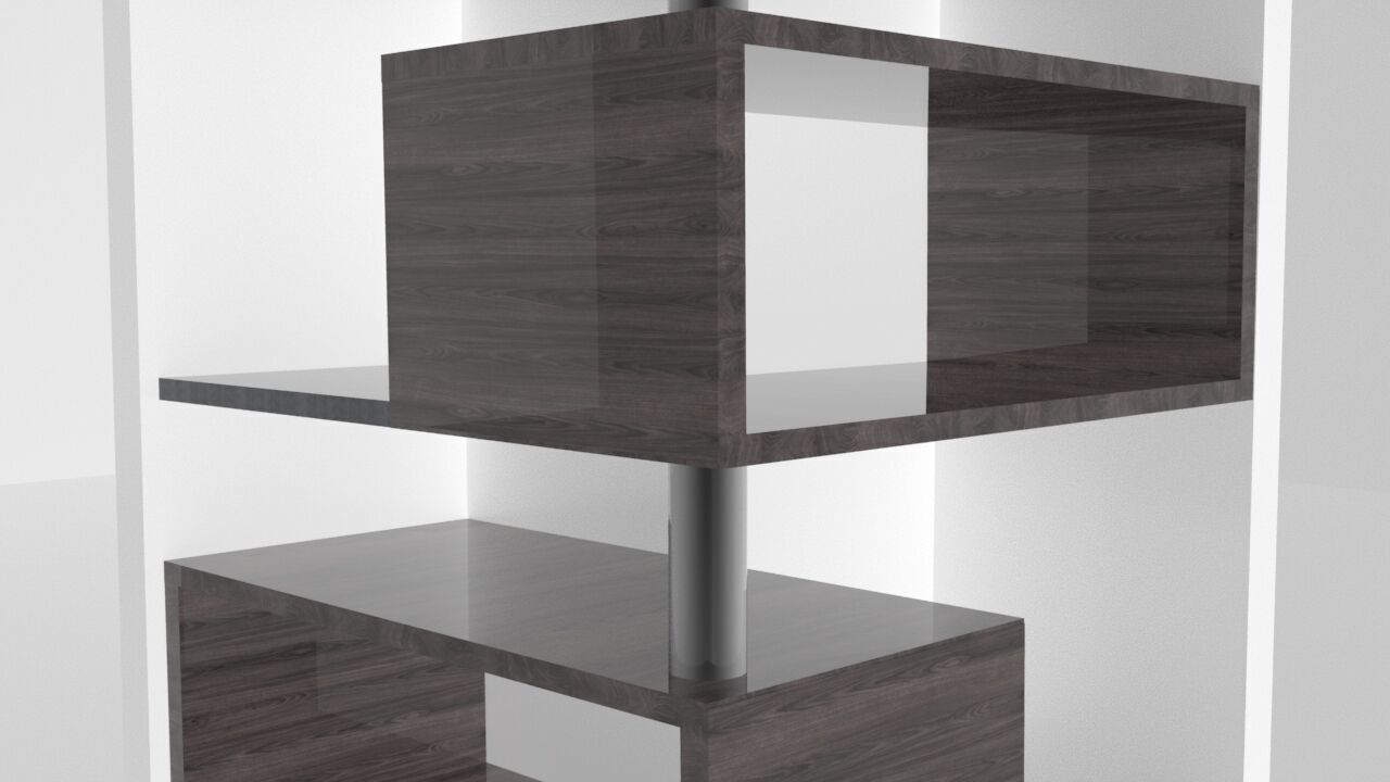 Modern Corner Bookcase 3D model_22