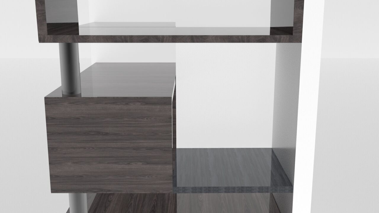 Modern Corner Bookcase 3D model_23