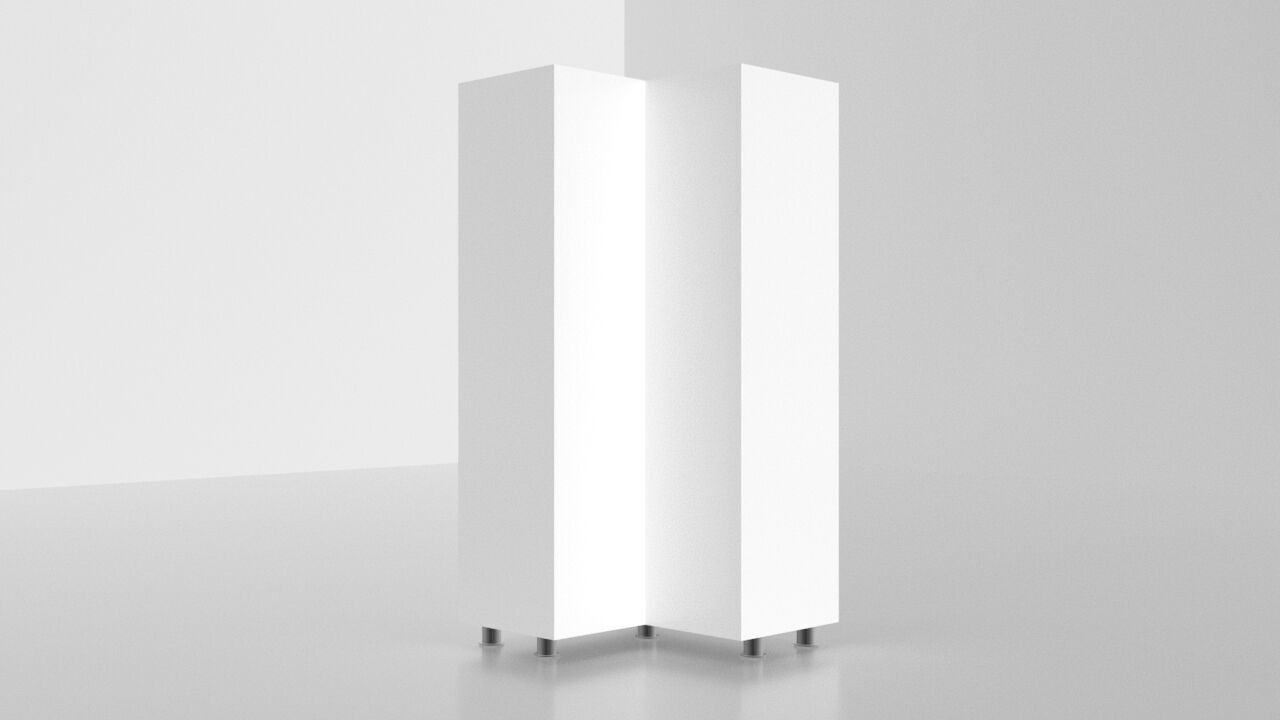 Modern Corner Bookcase 3D model_13