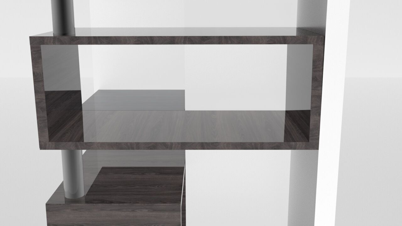 Modern Corner Bookcase 3D model_24