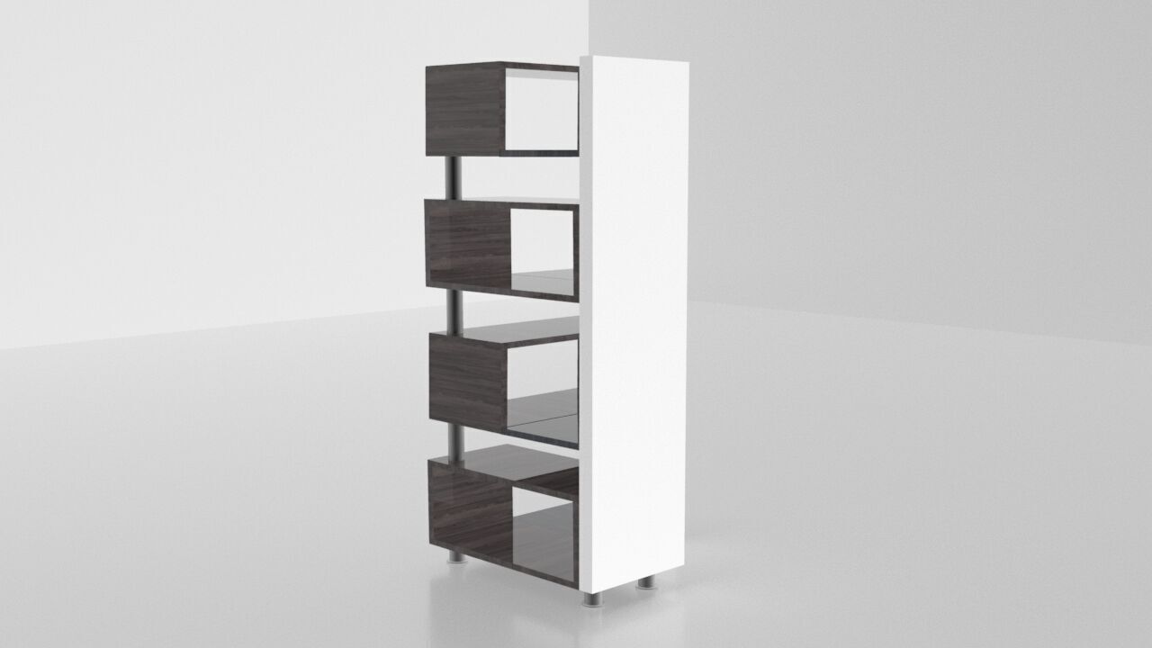 Modern Corner Bookcase 3D model_11