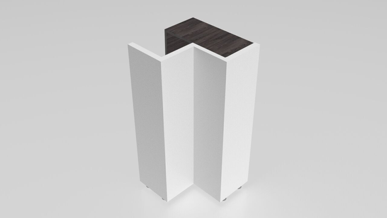 Modern Corner Bookcase 3D model_4