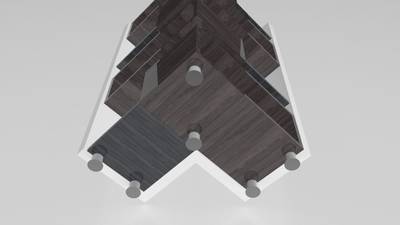 Modern Corner Bookcase 3D model_26