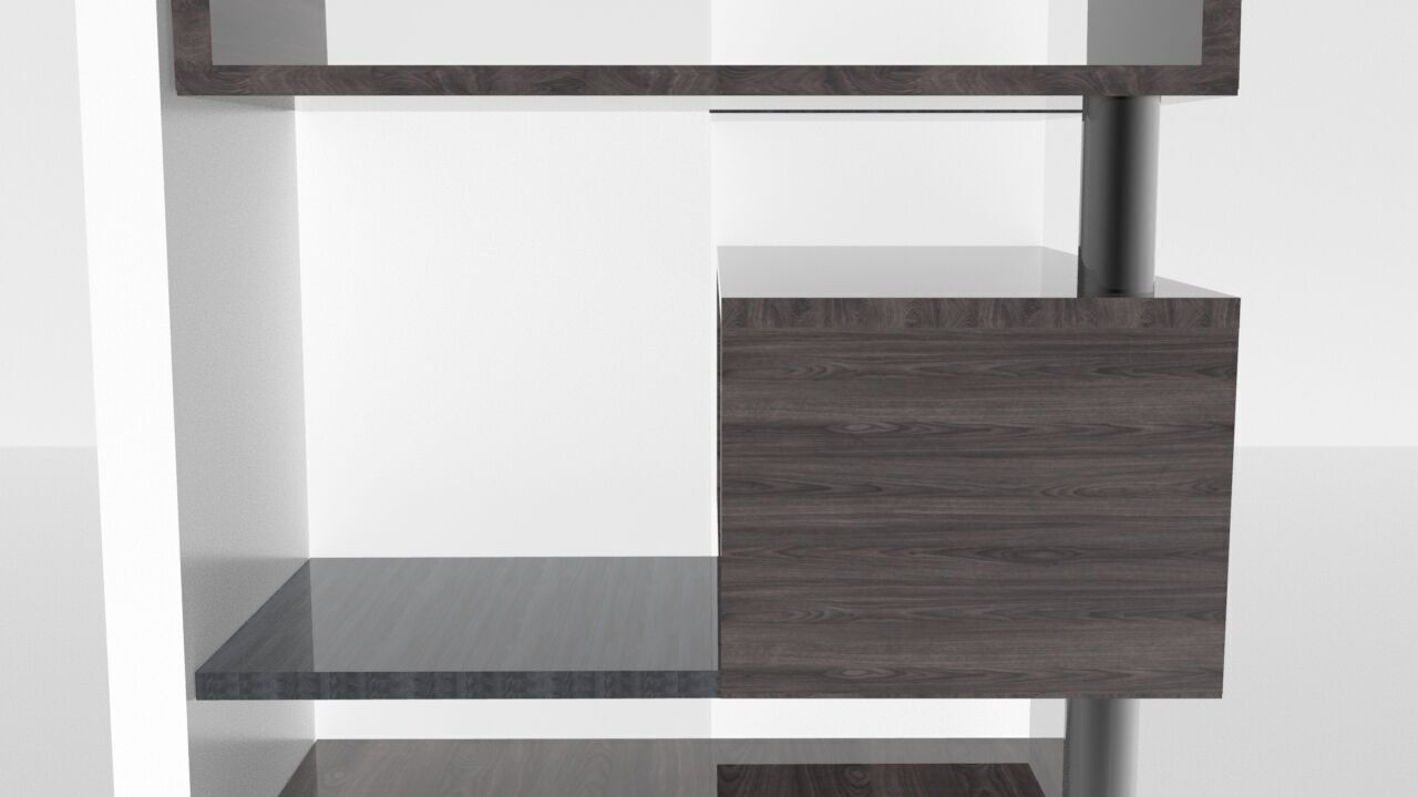 Modern Corner Bookcase 3D model_20