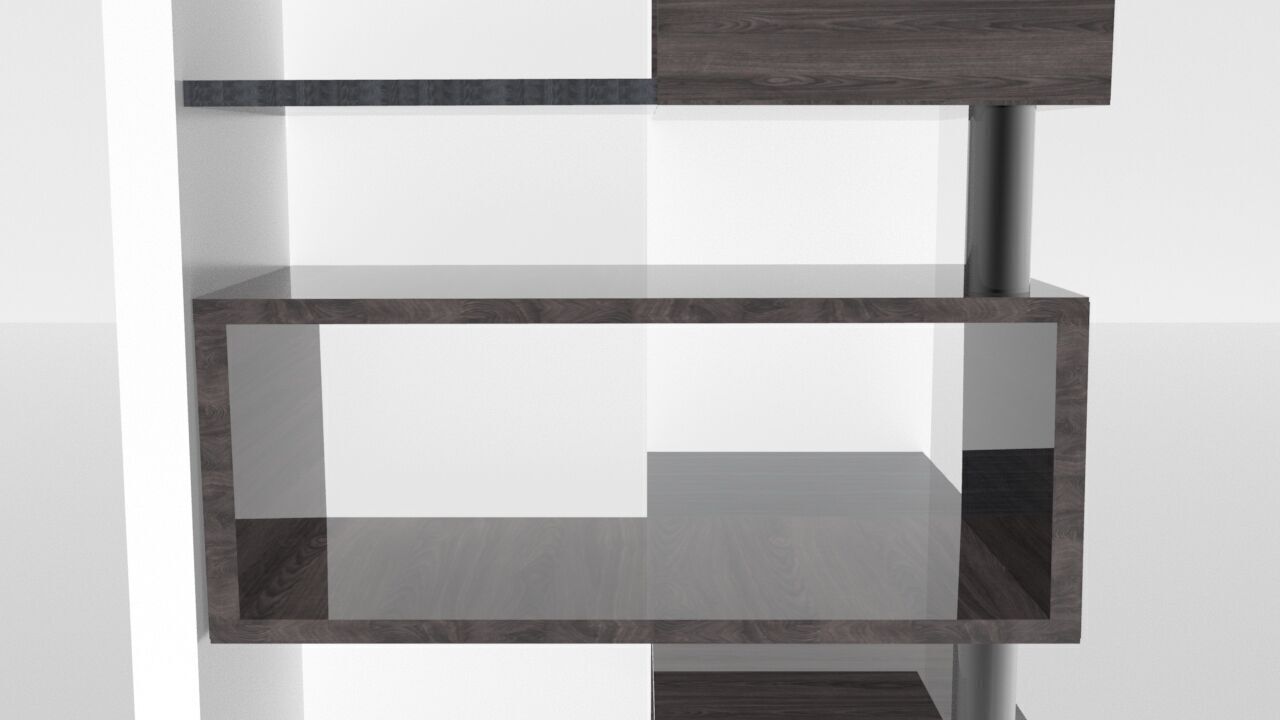 Modern Corner Bookcase 3D model_19