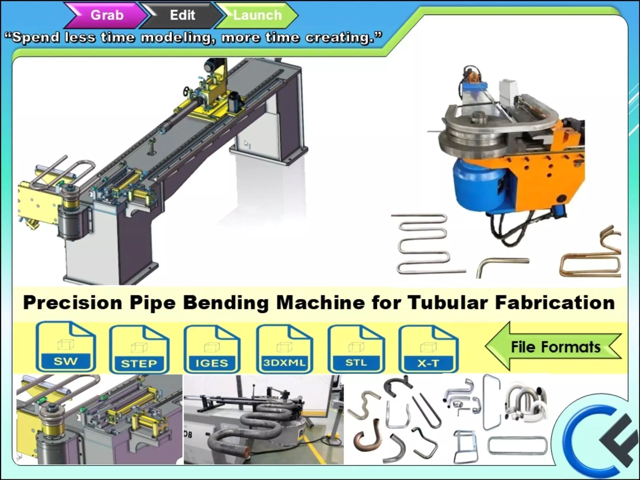 Numerical Control Pipe Bending Machine 3D model