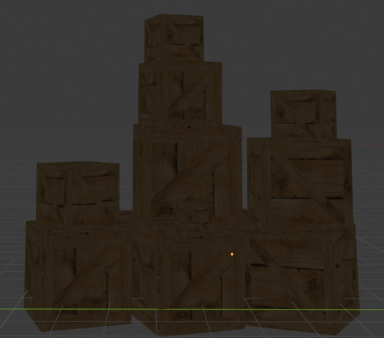 Realistic wooden boxes Low-poly 3D model_4