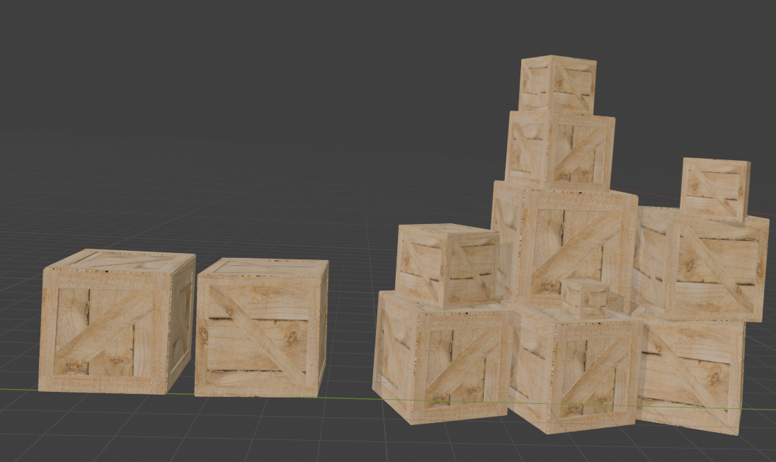 Realistic wooden boxes Low-poly 3D model_6