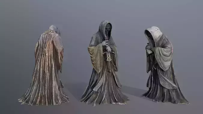 Dark statue Low-poly 3D model